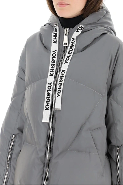 Shop Khrisjoy Khris Reflective Puffer Jacket In Grey,silver