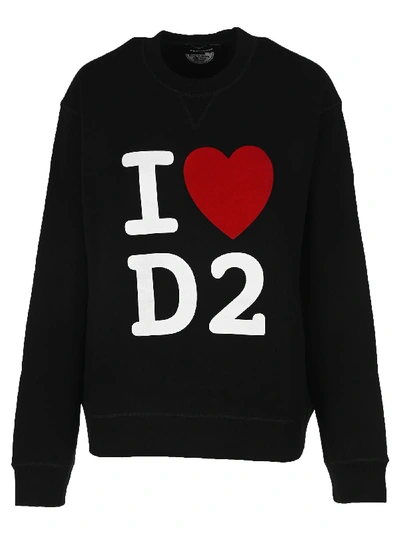 Shop Dsquared2 D Squared I Love D2 Swatshirt In Black