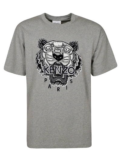 Shop Kenzo Varsity Tiger T-shirt In Grey