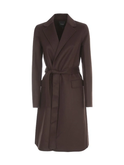 Theory Luxe New Divide Coat In Brown | ModeSens