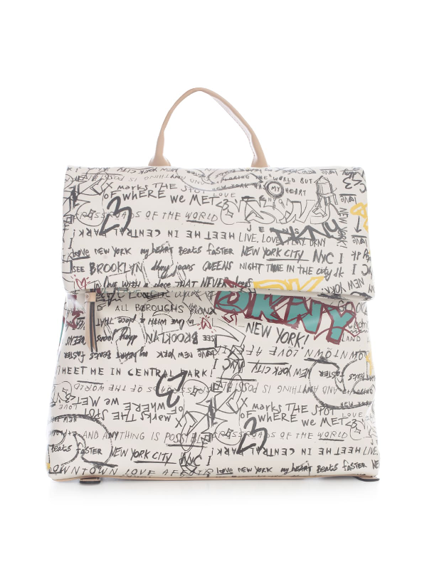 Dkny Tilly Graffiti Print Backpack In White | ModeSens