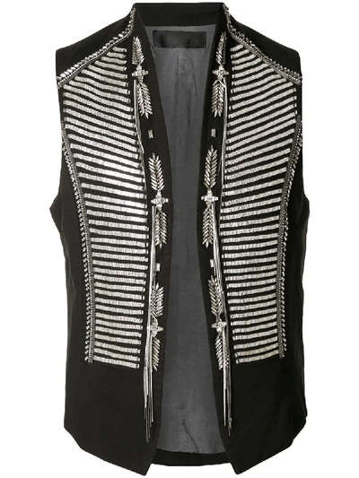 Shop Haider Ackermann Crystal Embellished Waistcoat In Black
