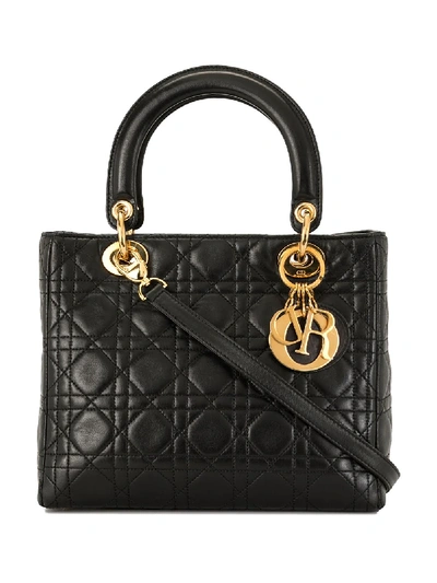 Pre-owned Dior Lady  Cannage Handbag In Black