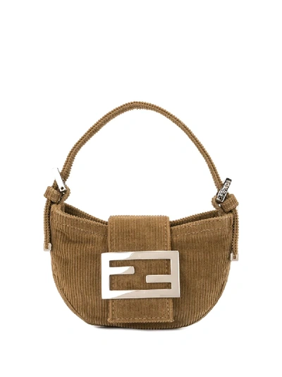 Pre-owned Fendi  Mini Mama Baguette Tote In Brown