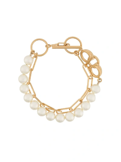 Shop Ferragamo Chain Link Toggle Clasp Bracelet In Gold