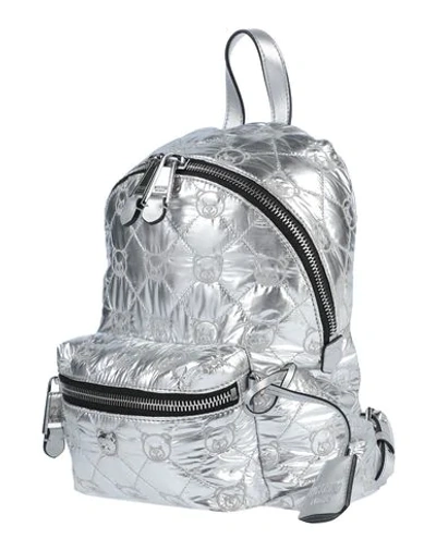 Shop Moschino Backpacks In Silver