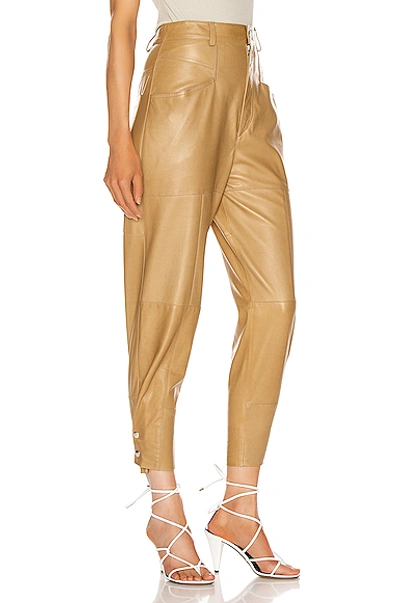 Shop Isabel Marant Xiamao Leather Pant In Bronze