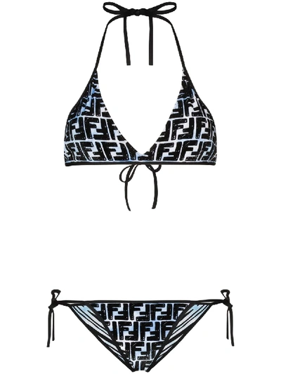 Fendi X Joshua Vides Ff Print Swimsuit in Blue