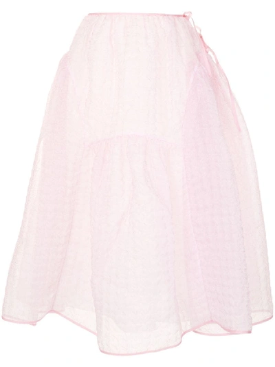 Shop Cecilie Bahnsen Malika Cloqué Skirt In Pink