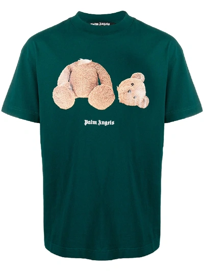 Shop Palm Angels Bear Slim-fit T-shirt In Green