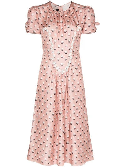 Shop The Marc Jacobs The '40s Icing-print Dress In Pink