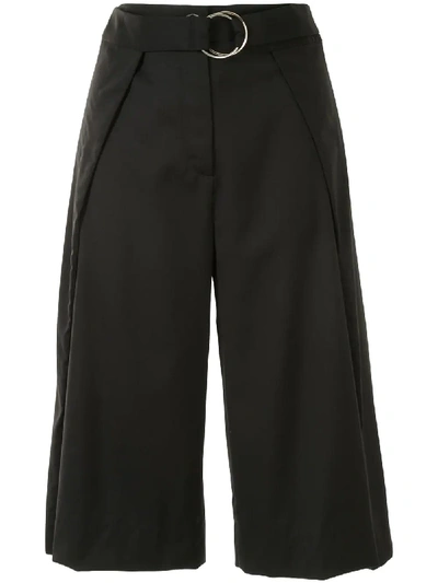 Shop Eudon Choi Belted Cropped Trousers In Black