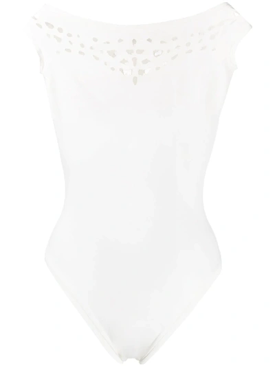 Shop Murmur Cut-detail Bodysuit In White