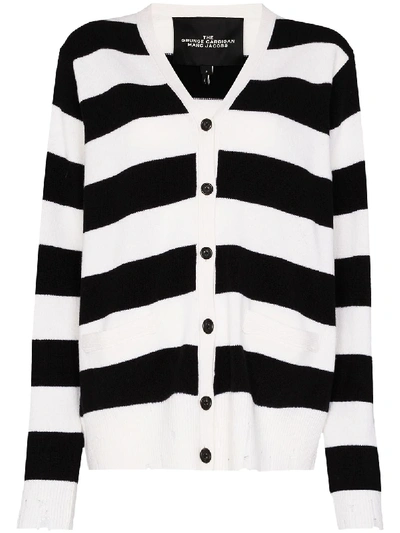 Shop The Marc Jacobs Grunge Striped Cardigan In Black