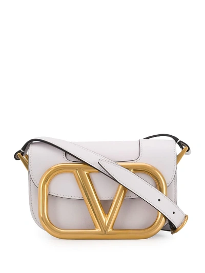Shop Valentino Small Supervee Crossbody Bag In Silver