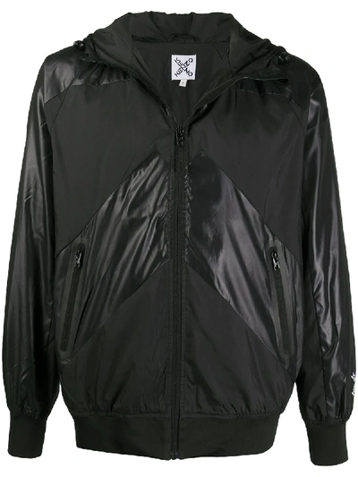 Shop Kenzo Contrast Panel Hooded Jacket In Black