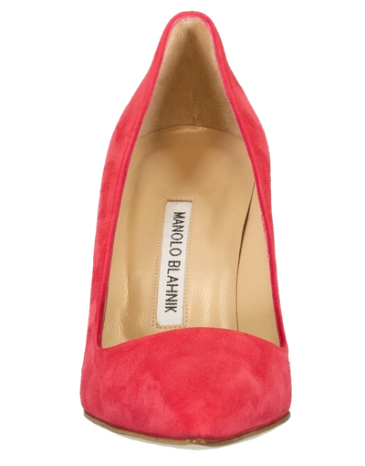 Shop Manolo Blahnik Suede Bb Pump In Watermel