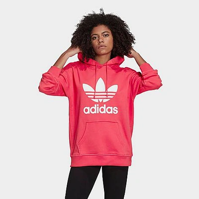 Shop Adidas Originals Adidas Women's Originals Heritage Trefoil Logo Hoodie In Red