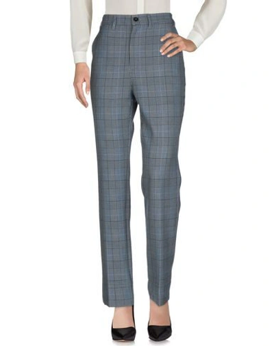 Shop Ganni Pants In Slate Blue