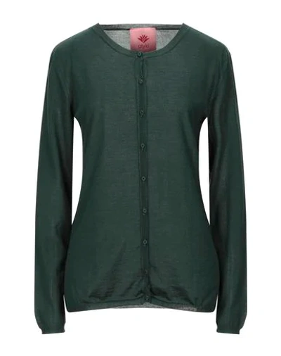 Shop Alyki Cardigan In Dark Green