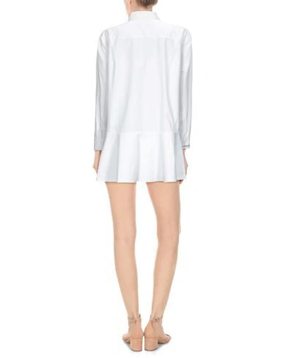 Shop Valentino Garavani Woman Mini Dress White Size 6 Cotton, Polyester, Metallic Fiber, Polyamide