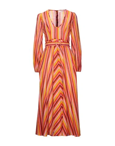 Shop Zimmermann Midi Dress In Orange