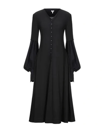 Shop Loewe Midi Dress In Black