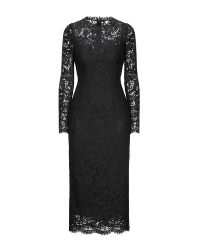 Shop Dolce & Gabbana Midi Dress In Black
