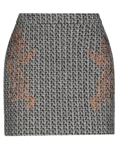Shop Moschino Woman Mini Skirt Grey Size 10 Wool, Acrylic, Polyester