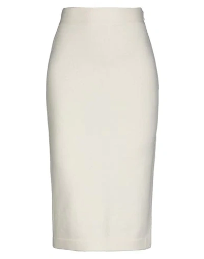 Shop Tom Ford Midi Skirts In Ivory