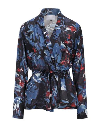 Shop Daniele Fiesoli Floral Shirts & Blouses In Dark Blue