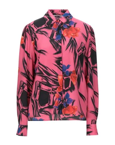 Shop Msgm Woman Shirt Fuchsia Size 6 Polyester In Pink