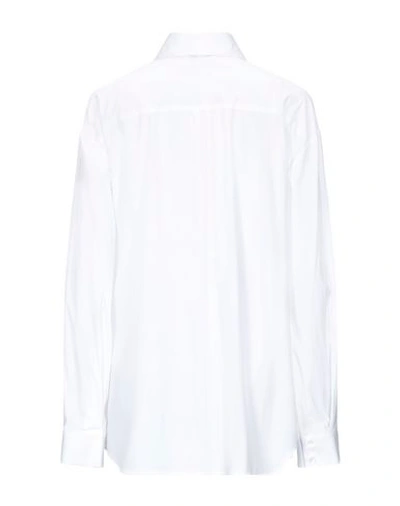 Shop Patrizia Pepe Woman Shirt White Size 6 Cotton, Polyamide, Elastane, Acrylic, Plastic