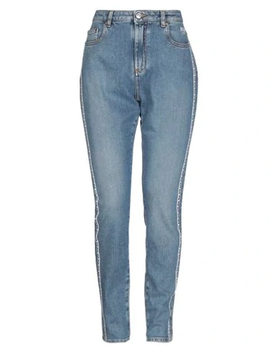 Shop Msgm Woman Jeans Blue Size 8 Cotton, Elastane