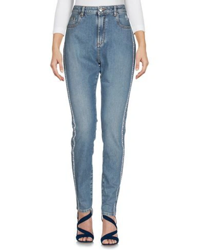 Shop Msgm Woman Jeans Blue Size 8 Cotton, Elastane