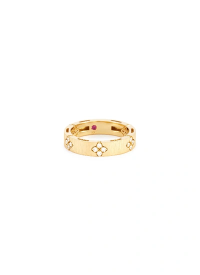Shop Roberto Coin Love In Verona Diamond 18k Gold Ring