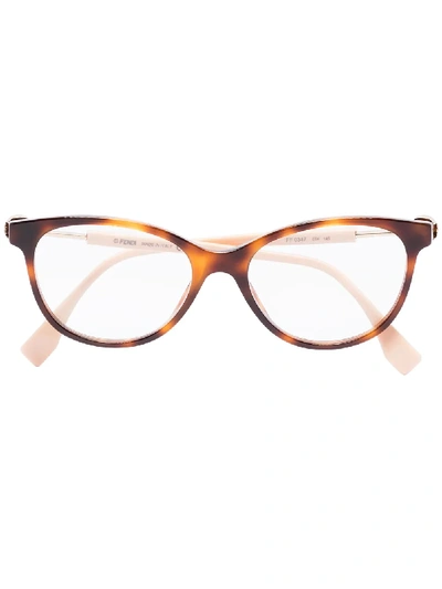 BROWN AND PINK ROUND TORTOISESHELL GLASSES