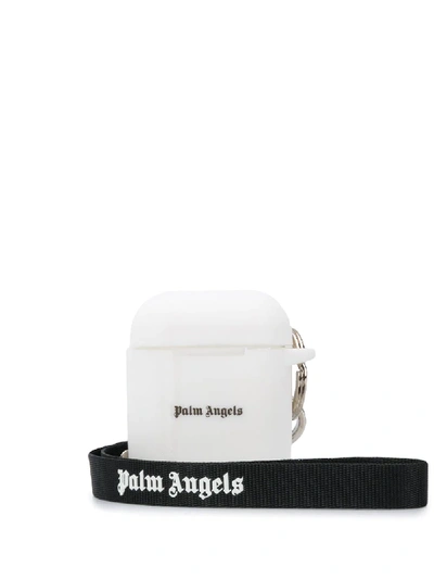 Shop Palm Angels Logo-print Airpods Case In White