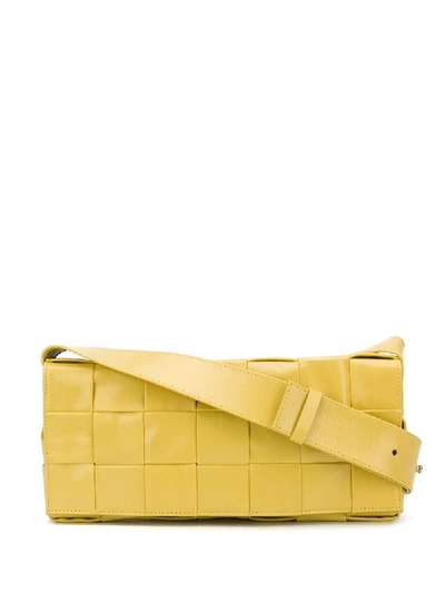 Shop Bottega Veneta Intrecciato Crossbody Bag In Yellow