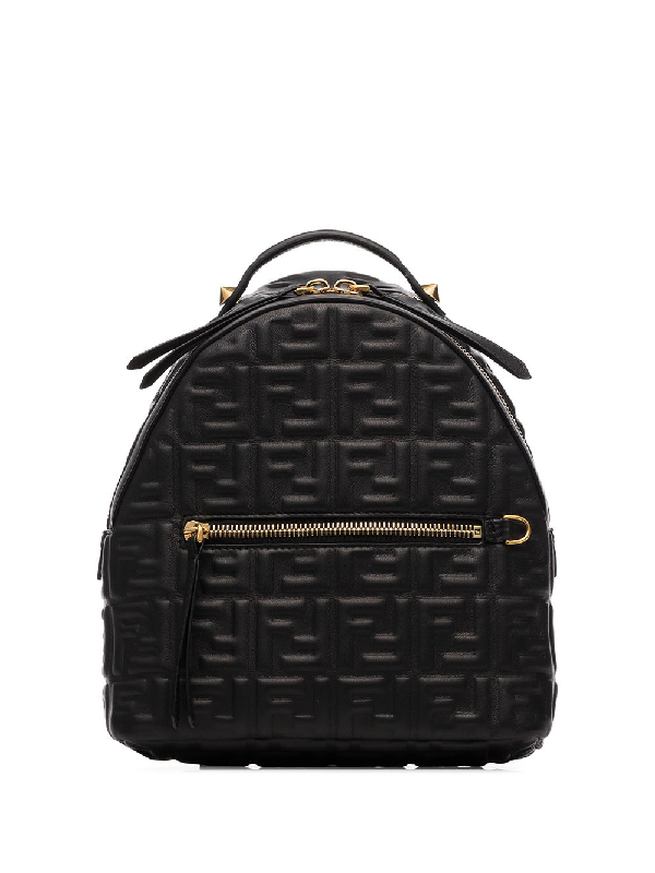 fendi black leather backpack