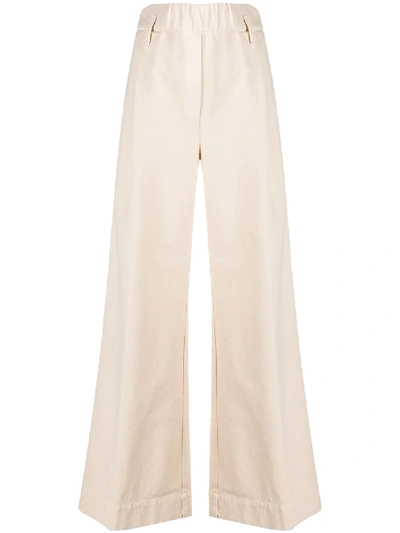 Shop Forte Forte Flared  Trousers In Neutrals