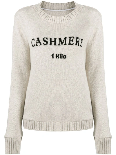 Shop The Elder Statesman Cashmere Embroidered Jumper In Neutrals