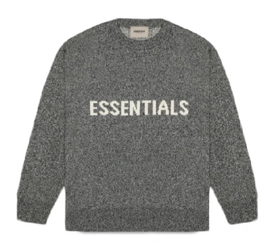 Pre owned Fear Of God Essentials Knit Sweater Grey Melange ModeSens