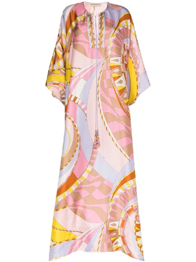 Shop Emilio Pucci Wally-print Kaftan Dress In Multicolour
