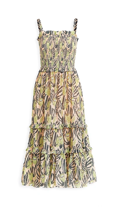 Shop Temperley London Reef Strappy Dress In Cantaloupe Mix