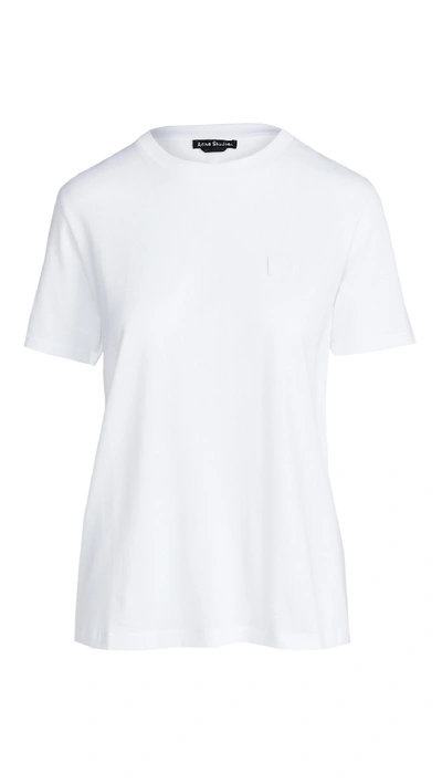 Shop Acne Studios Ellison Face T-shirt Optic White