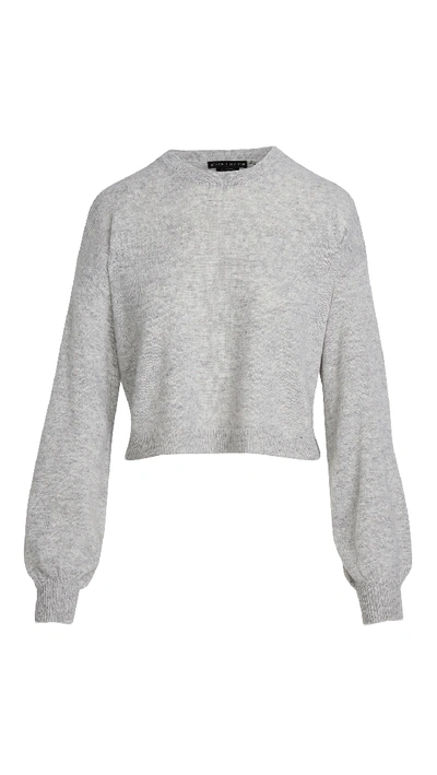 Shop Alice And Olivia Ansley Cropped Cashmere Pullover In Heather Grey