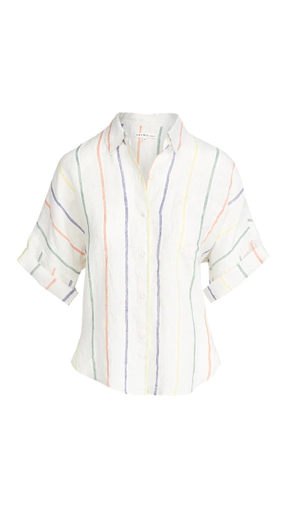 Shop Alex Mill Charlie Shirt In Multi Stripe Linen