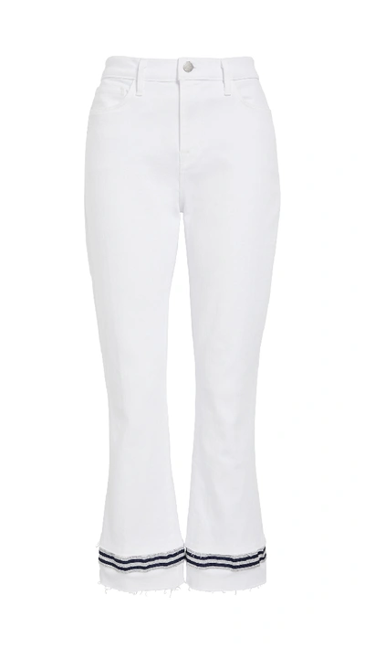 Shop L Agence Jada Tape Hem Jeans In Blanc