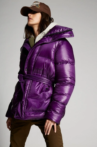 Shop Dsquared2 Women Down Jacket In Purple